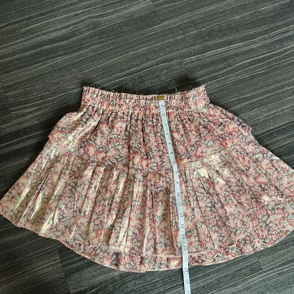 LoveShackFancy Silk Pomegranate Floral Metallic Skirt - Picture 11 of 14